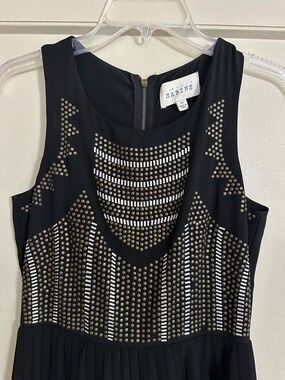 Sabine Black Dress with Metallic Stud Accents